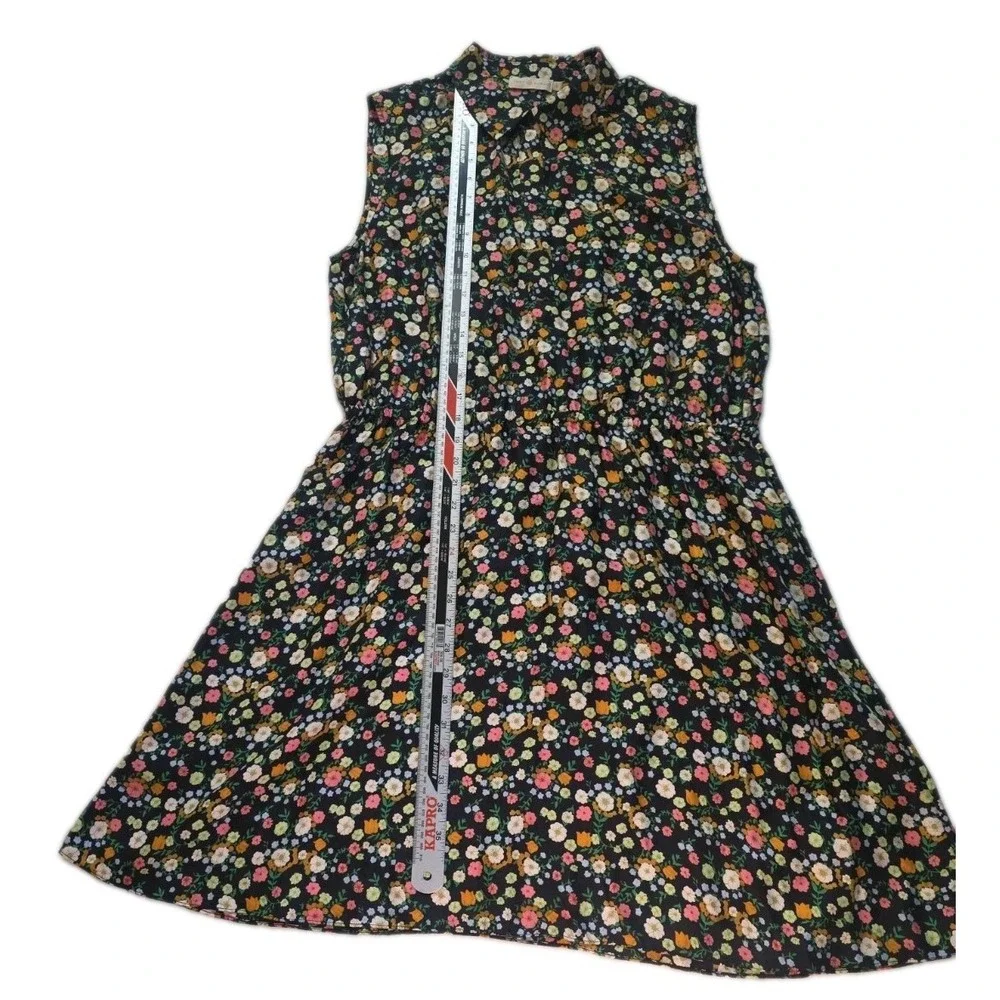 Tory Burch Ryder Silk Floral Shirtdress Villette Mini Black Women's Size 14